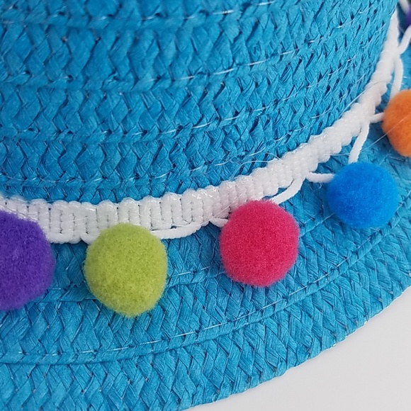🆕Girls Sun Hat With Pom Pom Bag - Picture 5 of 8